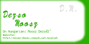 dezso moosz business card